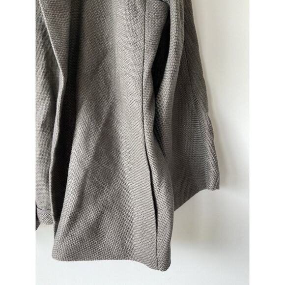 Eileen Fisher 71% Linen Open Front Blazer Cardigan Jacket Size L Brown - Picture 3 of 11